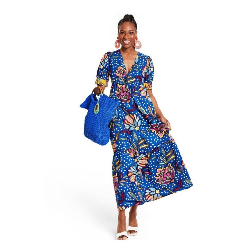 NWT Tabitha Brown x Target blue floral dress with pockets